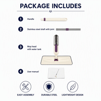 Serpillère pulvérisatrice 400 ml avec réservoir intégré, pulvérisation et lavage en une seule passe, manche en acier durable, tampon en microfibre robuste, trou de suspension pour un rangement facile à la maison