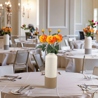Las flores artificiales de peonía, que parecen reales, son naranjas y adecuadas para mesas de boda y decoraciones de salas de estar.