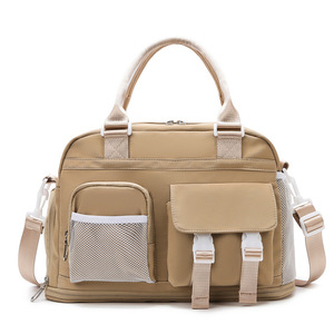 Sac de voyage pliable et extensible en tissu Oxford avec logo personnalisé, sac de toilette de voyage rose grande capacité pour la natation - Product Image 1