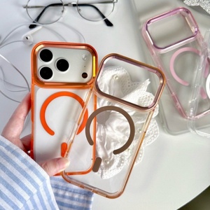 เคสโทรศัพท์มือถือใสแบบแม่เหล็กพร้อมกรอบสีใสคุณภาพสูงสำหรับ iPhone 17 pro max 16 15 14 13 ฝาหลังอะคริลิค TPU - Product Image 5