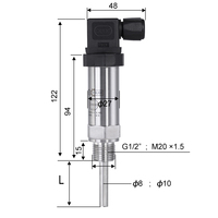 Transmitter Suhu Digital Terintegrasi OEM/ODM Baja Tahan Karat 4-20mA/RS485 Layar LED IP65 Modbus Resolusi 0.1C Kelas Presisi
