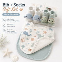 Ensemble de chaussettes et bavoirs pour nouveau-né, doux et confortables, imprimés d'animaux, ensemble de chaussettes pour bébé mignonnes, ensemble de bavoirs pour bébé