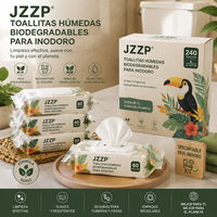 Lingettes jetables 100% fibres de bambou, lingettes humides biodégradables pour toilettes, sans danger pour les fosses septiques et dispersables