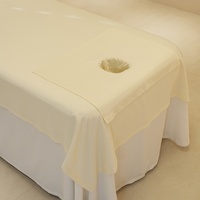 Drap plat jaune clair pour table de massage, housse de lit facial personnalisée multicolore et respectueuse de la peau