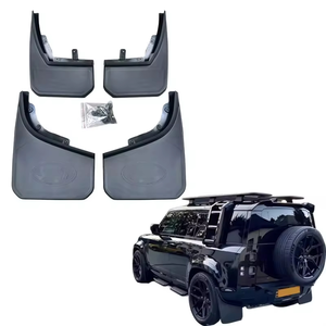 Plástico ABS de alta calidad, 4 Uds., guardabarros traseros delanteros negros mate anchos, adecuados para guardabarros de coche 2020-2023 Defender 90 110 - Product Image 1