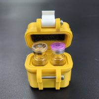 Boîte de rangement pour flacons en plastique de 3 ml, forme rectangulaire, design portable, impression numérique, couleur personnalisable, vente en gros, étui pour peptides
