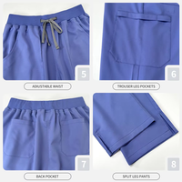 Ensemble de Blouses Médicales Personnalisées en Gros pour Hôpitaux et Soins Infirmiers – Col en V, Pantalon à Cordon, Multi-poches, Doux, Respirant, Mat