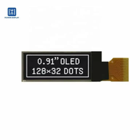 Modul Layar OLED PMOLED Huaxin 0.91 Inci 128*64 Antarmuka I2C Layar OLED Monokrom