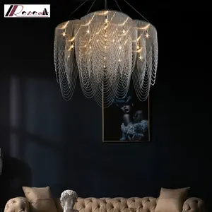 Lámpara de sala de estar, candelabros Led, luz colgante, estilo oscuro, techo alto, Vintage, moderno, LED G9, candelabros, lámpara colgante