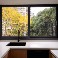 Ventana Corredera de Aluminio para Uso Residencial y Comercial, Delgada, Resistente a Huracanes, Aislamiento Acústico, Gran Ventilación, Anti-Tifón, Ahorro de Energía