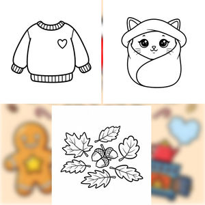 كتاب تلوين لعيد الميلاد وعيد الهالويين بعنوان "موسم الفتيات المريح" مع فرن وخبز الزنجبيل للرجل ، كتاب تلوين ممتع للمتعة الاحتفالية - Product Image 4