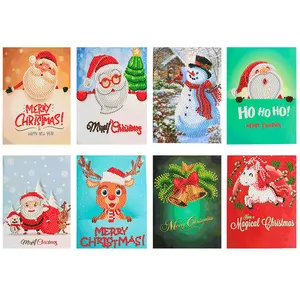 Wholesale 8PCS High Quality DIY Cards Christmas Gifts Diamond Painting Christmas Card Kits