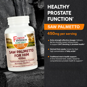 Extrait de palmier nain de haute qualité 450 mg, aide à soutenir la fonction de la prostate, complément de palmier nain, 250 capsules - Product Image 4