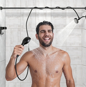 ชุดฝักบัวแบบติดผนังพร้อม<span class=keywords><strong>ก๊อก</strong></span>น้ำควบคุมอุณหภูมิสเตนเลสสตีลอเมริกัน 3 ฟังก์ชั่น หัวฝักบัวคู่แบบซ่อนพร้อมที่จับ - Product Image 3