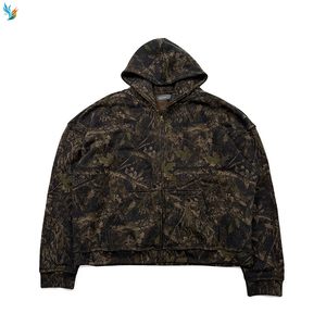 Tùy chỉnh cổ điển Boxy 100% cotton DTG in trọng lượng nặng trên tất cả các ngụy trang camo hoodie cho nam giới - Product Image 1
