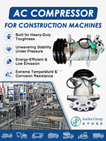 Kompresor AC Sanden 5H09/505 2PK 12V R134a, Kompresor Universal AC.100.564 125MM/2A untuk AC Mobil