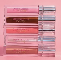 Vente en gros de gloss à lèvres vegan à label privé, brillant, longue tenue, couleur nude rose clair, imperméable, possibilité d'ajouter votre propre logo