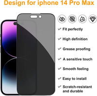 Vente en gros de film anti-espion en verre trempé pour iPhone 16 15 14 Pro Max 12 13 Pro protecteur d'écran transparent en verre