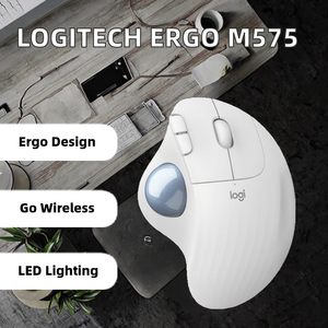 Pour <span class=keywords><strong>Logitech</strong></span> <span class=keywords><strong>Ergo</strong></span> <span class=keywords><strong>M575</strong></span> souris optique sans fil Trackball 5 boutons rvb rétro-éclairé ergonomique dessin professionnel Laser PC ordinateur portable - Product Image 3