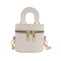 Sac seau à double fermeture éclair pour femme, version vente en gros, style 2026, sac à bandoulière de luxe léger, sac à chaîne tendance