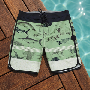 Pantalones Cortos Deportivos Casuales para Hombre, Sublimados, de Secado Rápido, Transpirables, de Poliéster, Spandex y Lona, con Estampado Floral y Cierre con Cordón - Product Image 3