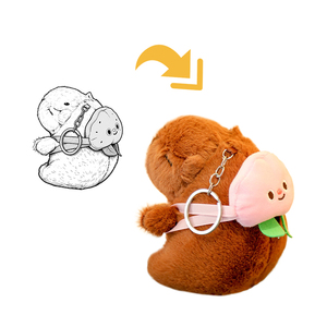 Llavero de Peluche Personalizado de Capibara, Decoración para Bolsos, Logotipo Personalizado, Recuerdo de Cumpleaños, Regalo para Eventos, Juguete Suave de Poliéster - Product Image 1