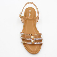 Sandales pour femmes mode strass plat sandale pour dames étés métal décoration tongs décontracté Femme Sandale Femme