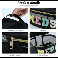 Sac de rangement pour médicaments personnalisé avec lettres brodées, grande capacité, portable, trousse de premiers soins, sac de voyage, trousse médicale
