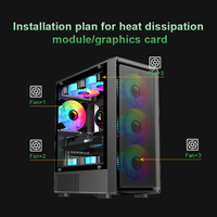 Boîtier d'ordinateur de jeu de taille moyenne en acier, châssis de 330 mm, prise en charge de la carte graphique VGA, refroidisseur de processeur de 165 mm, 2 SSD, 1 HDD, USB 3.0