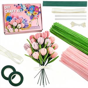 Kit de Décoration Créative DIY : Tiges Torsadées Colorées en Fil de Fer pour Artisanat, Barres en Laine Moelleuse pour Projets Imaginatifs - Product Image 1