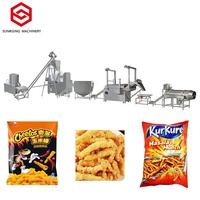 Línea de Producción de Nik Naks/Cheetos Eléctrica Totalmente Automática, Nueva Condición, Kurkure, Snacks de Maíz Rizado, Procesamiento PLC para Alimentos