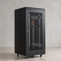 Armoire de serveur sur pied 14U 15U avec porte en verre trempé 19 pouces 600x600mm, en acier SPCC verrouillable, pour réseau