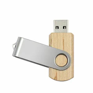 Schwenkbares Holz USB-Flash-Laufwerk 3.0 USB-Speichers tick 256GB 128GB 64GB 32GB 16GB 8GB Metall-USB-Stick Großhandel USB-Stick mit Logo