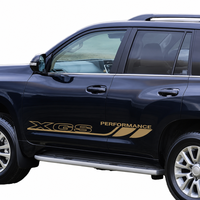 Autocollant latéral XGS Performance Jaune Néon Fluorescent, motif graphique de carrosserie Racing Rocker pour SUV 4x4 et camion, bande de porte sport étanche