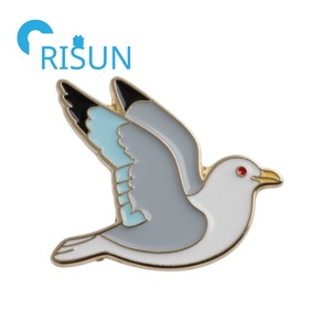 Personalizzato cartone animato metallo aringa gabbiano smalto gioielli spilla di uccelli di mare in smalto duro risvolto Custom Seagull Pin spilla - Product Image 5
