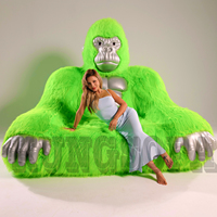 Nouvel article d'usine grande décoration chaise de singe King Kong pliante gonflable salon canapé gorille canapé-lit gorille