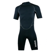 Combinaison de plongée monopièce en néoprène à manches courtes pour homme, respirante, imperméable, avec fermeture éclair dorsale, grande taille, équipement de plongée adulte, OEM/ODM, devant