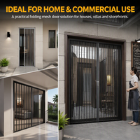Porte pliante en aluminium sur mesure avec moustiquaire rétractable en maille diamantée en acier inoxydable