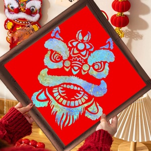 Handmade DIY Trung Quốc phong cách Bảng vẽ đồng vàng lá sơn lĩnh vực ấm áp đốt cọ xát nhựa phi vật thể văn hóa - Product Image 3