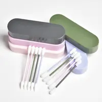 Cosyalia-bâtonnets de nettoyage des oreilles en Silicone, coton, Double design, lavable, Portable, pour le maquillage