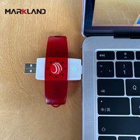 Lector de tarjetas inteligente sin contacto MCR3701, con conectores duales USB tipo A y tipo C, compatible con etiquetas NFC ISO4443 e ISO18092