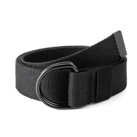 Ceinture tactique unisexe en toile entièrement ajustable sans trous, ceinture en toile de coton avec boucle double D en fer mat pour pantalon cargo