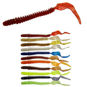 JSFUN 8PCS/SET Señuelo <span class=keywords><strong>de</strong></span> pesca <span class=keywords><strong>de</strong></span> lombriz artificial tipo media luna con cola larga en espiral, cebo blando <span class=keywords><strong>de</strong></span> PVC resistente - Product Image 5