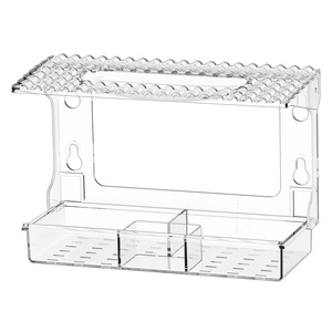 Mangeoire à oiseaux de fenêtre à ventouses en acrylique transparent, mangeoire suspendue pour oiseaux sauvages, attrape-graines transparent - Product Image 6