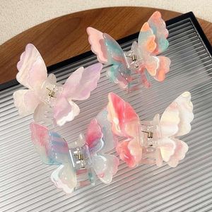 Nuova Molletta per Capelli a Farfalla Colorata, Accessorio per Capelli di Alta Qualità, Molletta a Doppio Strato con Cambio Colore, Stile Dolce - Product Image 3