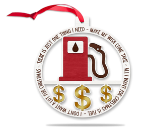 Ornements commémoratifs de noël 2022-tout ce que je veux pour noël, c'est un décor d'ornements d'arbre en bois coupé au <span class=keywords><strong>carburant</strong></span> - Product Image 1