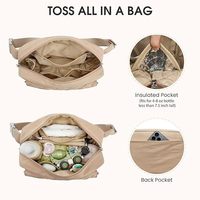 Sac à langer en nylon de petite taille pour bébé fille et garçon, sac messager chic à bandoulière avec matelas à langer portable