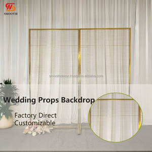 Arche de toile de fond de mariage géométrique rectangulaire lisse, design miroir, élégante, en acier inoxydable doré, 100x200cm, 100x220cm, décoration - Product Image 2