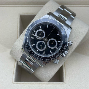 Montre chronographe de luxe style acier noir cadran de course mouvement automatique 40mm montre homme - Product Image 2