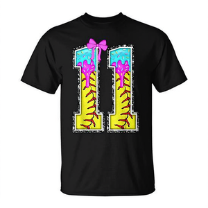 Camiseta con lazo para niña de 11 años, diseño de helado, para cumpleaños número 11, Softball - Product Image 2